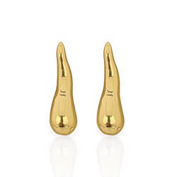 BRINCO FOLHEADO A OURO 18K GOTA ORGANICA - BRI123... - Gabriela Ribeiro