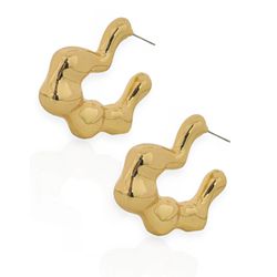 BRINCO FOLHEADO A OURO 18K CORA ORGANICO - BRI121... - Gabriela Ribeiro