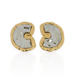 BRINCO FOLHEADO A OURO 18K ORGANICO MARTELADO - B... - Gabriela Ribeiro