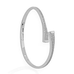 BRACELETE FOLHEADO A PRATA COM ZIRCONIA - BRA1940... - Gabriela Ribeiro