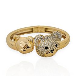 BRACELETE FOLHEADO A OURO 18K URSO ZIRCONIA - BRA1... - Gabriela Ribeiro