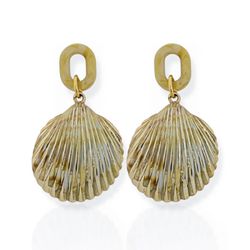 BRINCO FOLHEADO A OURO 18K PONTEIRA ELO CONCHA - ... - Gabriela Ribeiro