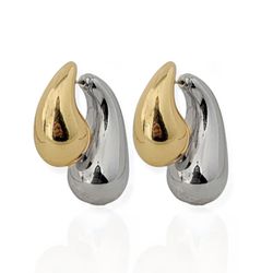 BRINCO FOLHEADO A OURO 18K E PRATA GOTAS DUPLAS -... - Gabriela Ribeiro