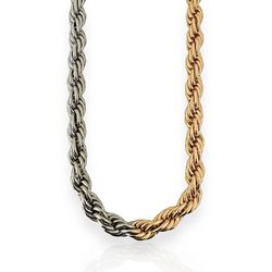 COLAR FOLHEADO A OURO 18K E PRATA MIX CORDÃO BAIAN... - Gabriela Ribeiro