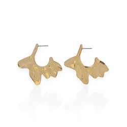 BRINCO FOLHEADO A OURO 18K ORGANICO MARTELADO - B... - Gabriela Ribeiro