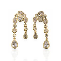 BRINCO FOLHEADO A OURO 18K GOTAS/PONTOS DE LUZ ZOR... - Gabriela Ribeiro