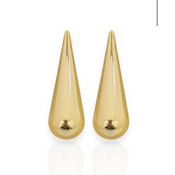 BRINCO FOLHEADO A OURO 18K GOTA AGULHA LISA G - BR... - Gabriela Ribeiro