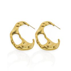 BRINCO FOLHEADO A OURO 18K ARGOLA ORGANICA VAZADA ... - Gabriela Ribeiro