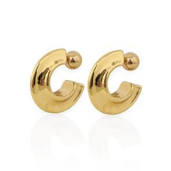 BRINCO FOLHEADO A OURO 18K E PRATA ARGOLA ORGANICA... - Gabriela Ribeiro