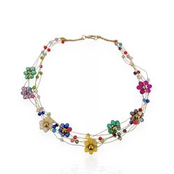 COLAR FOLHEADO A OURO 18K FLOR - COL8968-1F16 - Gabriela Ribeiro