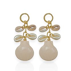 BRINCO FOLHEADO A OURO 18K CONCHAS E BUZIOS - BRI1... - Gabriela Ribeiro