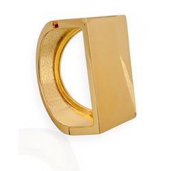 BRACELETE FOLHEADO A OURO 18K E PRATA GEOMÉTRICO Q... - Gabriela Ribeiro