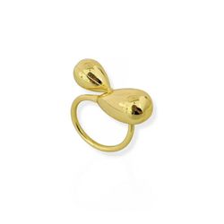 ANEL FOLHEADO A OURO 18K E PRATA GOTAS REGULAVEL -... - Gabriela Ribeiro