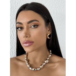 COLAR FOLHEADO A OURO 18 K E PRATA ORGANICO - MIX ... - Gabriela Ribeiro