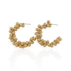 BRINCO FOLHEADO A OURO 18K ARGOLA ESFERAS - BRI115... - Gabriela Ribeiro