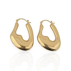 BRINCO FOLHEADO A OURO18K ARGOLA ORGANICA - BRI115... - Gabriela Ribeiro