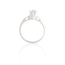 Anel Solitário 6 Garras com Detalhes de Coração Va... - GALA JOIAS