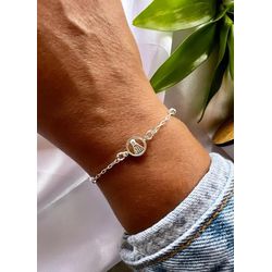 Pulseira de Bolinha Pingente de Nossa Senhora Prat... - GALA JOIAS