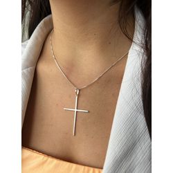 Colar Corrente Veneziana 45 Mais Pingente De Cruz ... - GALA JOIAS