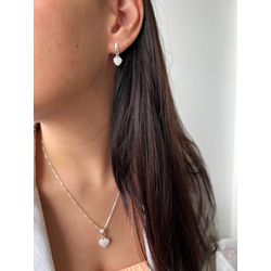 Conjunto Colar de Coração Mais Brinco de Coração -... - GALA JOIAS