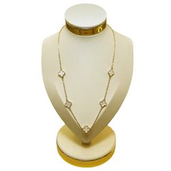 Colar Trevo Branco Semijoia Ouro - L4 GA2083 125 - GAROA SEMIJOIAS