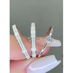 Par de Alianças Procyon Prata Namoro 3 mm - PPA00... - Gerlu Joias