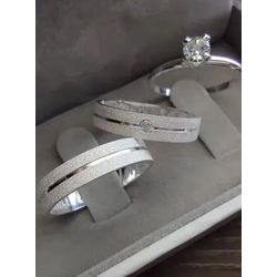 Par de Alianças Zephyr Prata Namoro 5 mm - PZ-112... - Gerlu Joias