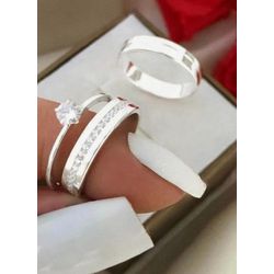 Par de Alianças Brisa Prata Namoro 4 mm - 0001-PA... - Gerlu Joias