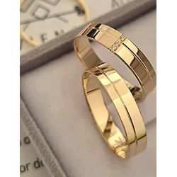 Par de Alianças Atena 18K - ATE-5MM-18K - Gerlu Joias