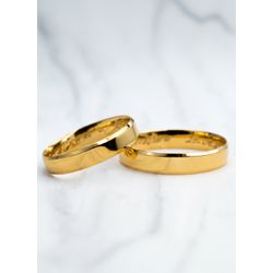 Par de Alianças Maldivas 18K - MAL-4MM-18K - Gerlu Joias