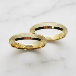 Par de Alianças Roma - ITALIANA-4MM-14K - Gerlu Joias