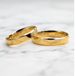 Par de Alianças Maldivas 14K - MAL-4MM-14K - Gerlu Joias