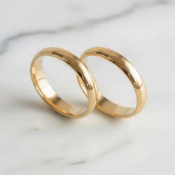 Par de Alianças Tóquio 14K - TOQ-3MM-14K - Gerlu Joias