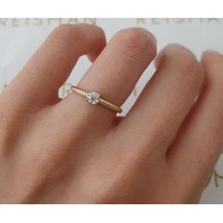 Anel Altair de Ouro 18K Casamento - ALT-18K - Gerlu Joias