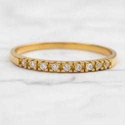 Meia Aliança Noivado Florence 14k - AN-Flore - Gerlu Joias