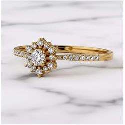 Anel Solitário Lyra Ouro 18K - AN-lyra-18K - Gerlu Joias