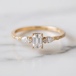 Anel Spica Ouro 14K Noivado - SPI-18K - Gerlu Joias