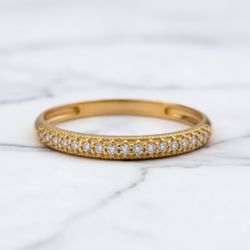 Meia Aliança Noivado Valência 14k - AN-Valen - Gerlu Joias