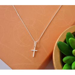 Colar cruz pequena prata 925 - 785 - Gerlu Joias