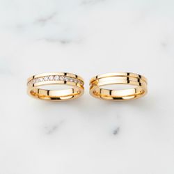 Par de Alianças Luz 14K - ALC-LUZ-14K - Gerlu Joias