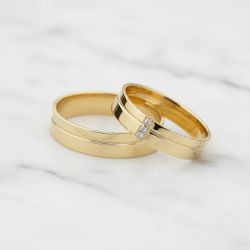 Par de Alianças Atena 18K - ATE-5MM-18K - Gerlu Joias