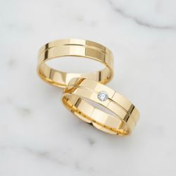 Par de Alianças Aurora 18K - ALC-AUR-18K - Gerlu Joias