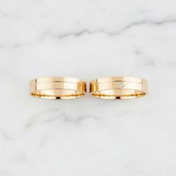 Par de Alianças Eros 18K - ERO-4MM-18K - Gerlu Joias