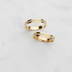 Par de Alianças Vega 18K - VEG-3MM-18K - Gerlu Joias