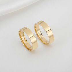 Par de Alianças Munique 14K - MUN-6MM-14K - Gerlu Joias