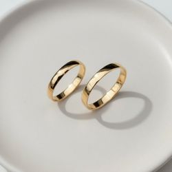 Par de Alianças Londres 14K - LON-3MM-14K - Gerlu Joias
