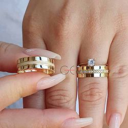 Par de Alianças Ouro 18K Quadradas 6 mm Trabalhada... - Gerlu Joias