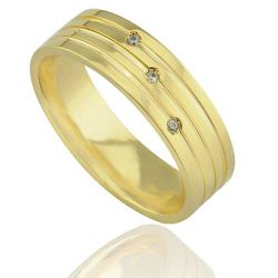 Par de Alianças de Casamento Trabalhada em Ouro 18... - Gerlu Joias