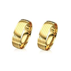 Par de Alianças Trabalhadas de casamento em Ouro 1... - Gerlu Joias