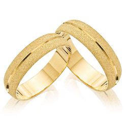 Par de Alianças Ouro 18K de Casamento Fosca - AL18... - Gerlu Joias